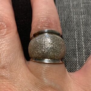Sterling Silver Textured Wide Band Ring